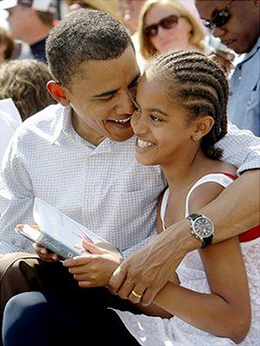 Barak Obama and Malia Obama